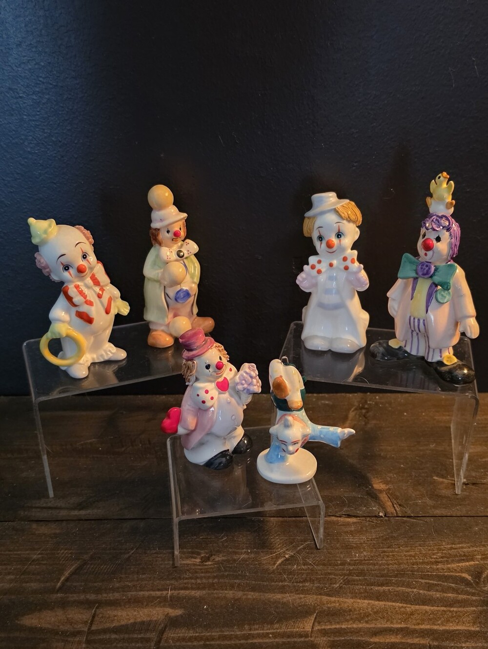 Vtg Enesco & A Company Of Friends Porcelain Clown Figurine Lot 6 Japan Taiwan